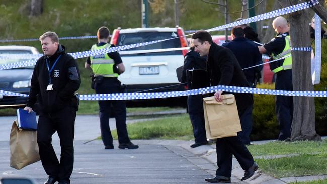 Evidence bags taken from the scene of a Roxburgh Park shooting.