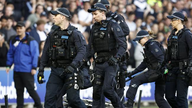 Saturday’s incident at an A-League match initially began as a nonviolent protest before descending into chaos. (Photo by Darrian Traynor/Getty Images)