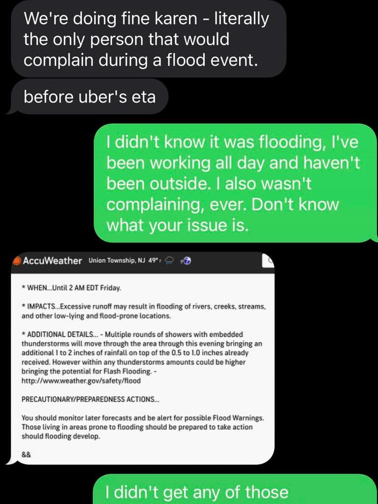 The worker sent him the weather alerts. Picture: Facebook