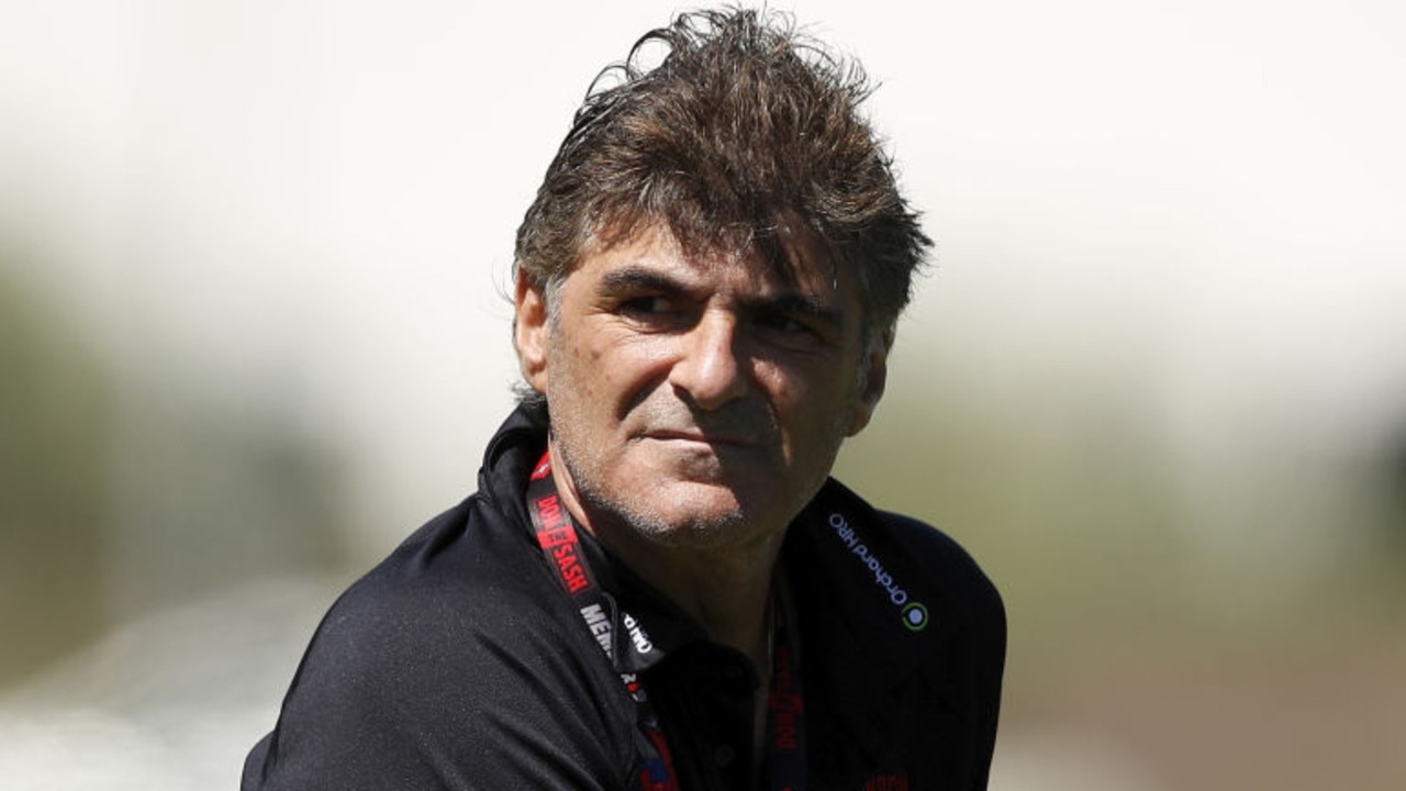 MELBOURNE, AUSTRALIA - FEBRUARY 18: Adrian Dodoro, List Manager of the Bombers looks on during a Essendon Bombers training session at The Hangar on February 18, 2021 in Melbourne, Australia. (Photo by Dylan Burns/AFL Photos via Getty Images)