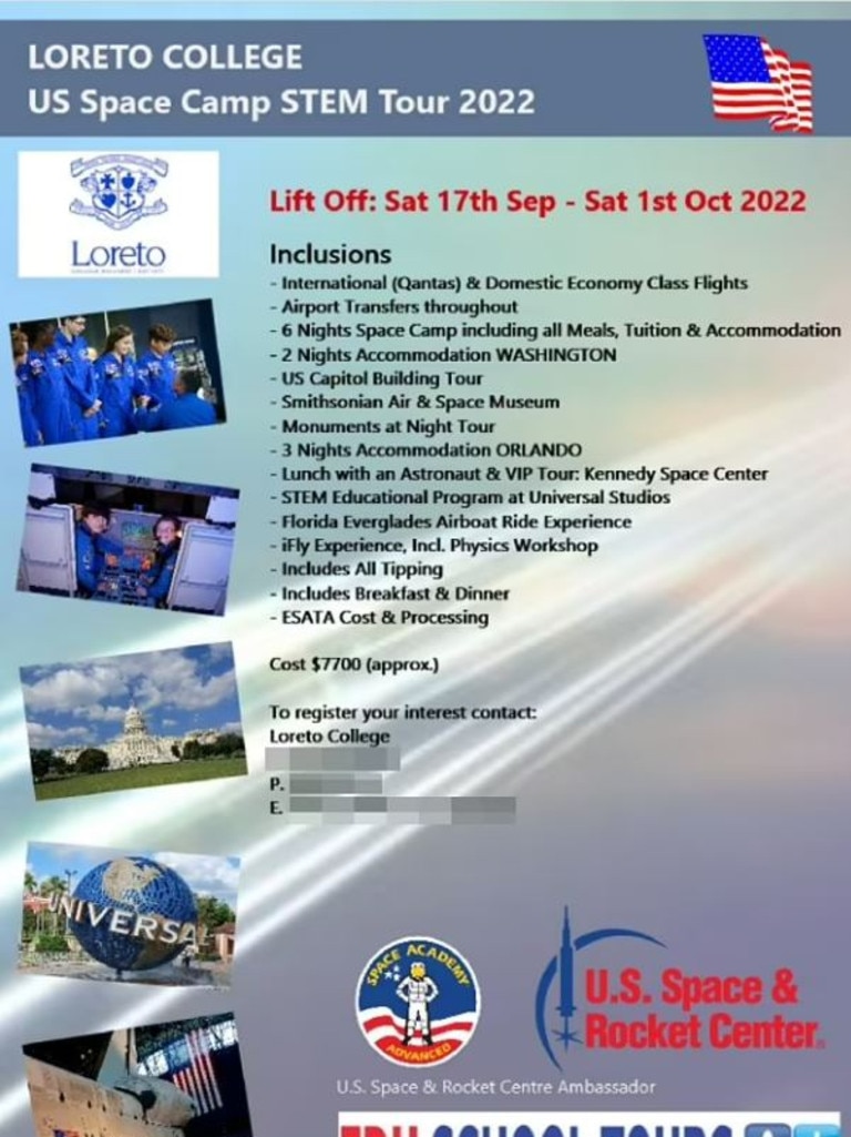 Flyer for Loreto College space camp. Picture: Loreto College