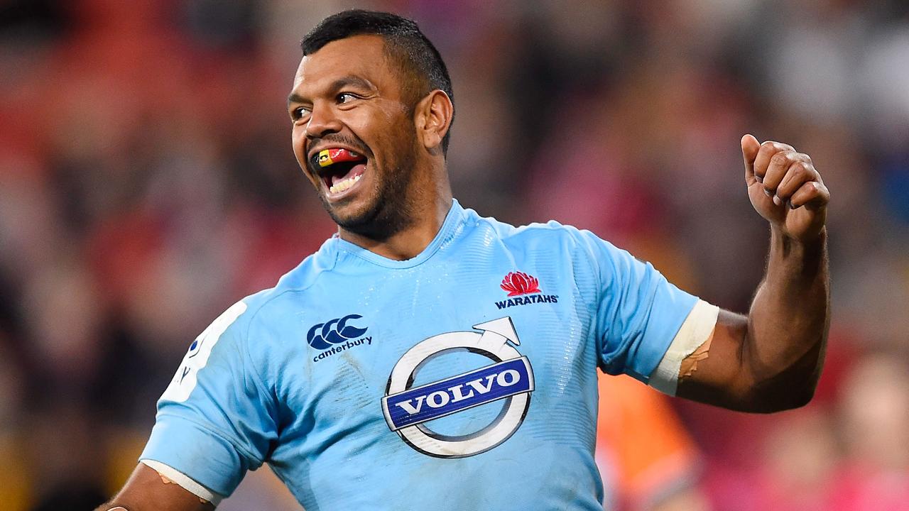 BRISBANE, AUSTRALIA - JULY 12: Kurtley Beale of the Waratahs celebrates after scoring a try during the round 19 Super Rugby match between the Reds and the Waratahs at Suncorp Stadium on July 12, 2014 in Brisbane, Australia. (Photo by Ian Hitchcock/Getty Images)