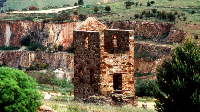 A historic old image of the disused copper mine at Burra. Picture: File