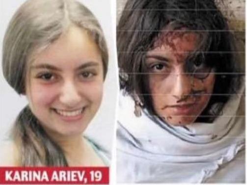 Daily Mail Newspaper, January 8th, 2024. Faces of girls still held by Hamas. Karina Ariev, Liri Albag, Daniela Gilboa, Agam Berger.