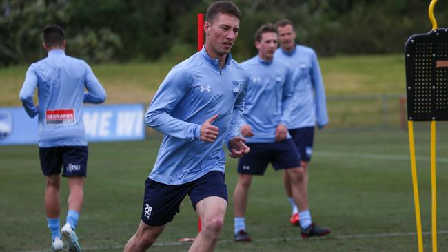 Rising football star Anton Mlinaric at a training session at Sydney FC.