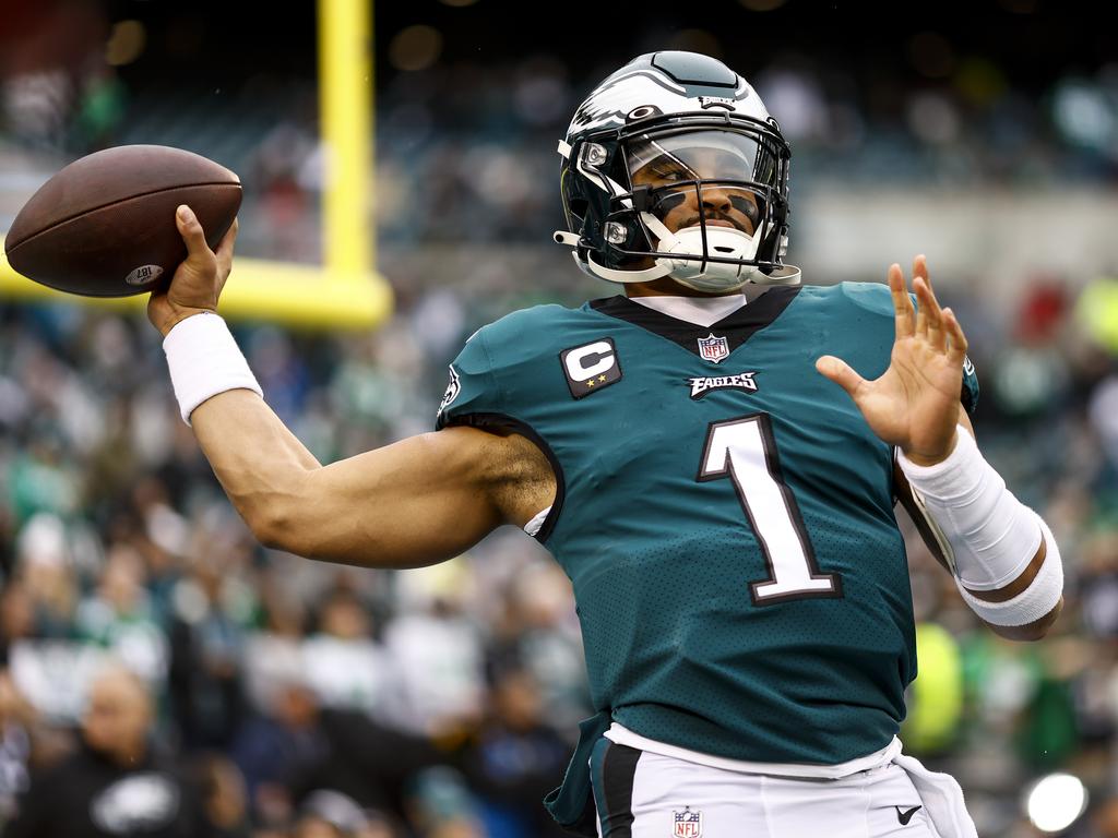 Men's Jalen Hurts #1 Philadelphia Eagles 3 STAR Captains