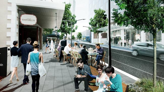 Phillip St will include USB charging ports, water cooling misters and bin sensors.