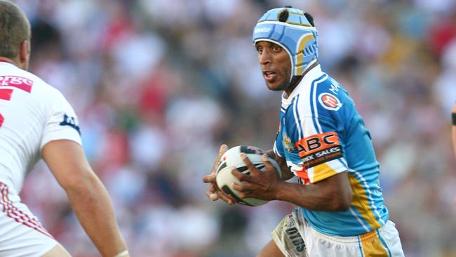 Preston Campbell in action in the Titans’ first NRL match against St George Illawarra in 2007.