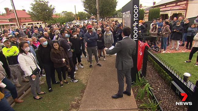 More than 200 people attended an auction for a West Croydon home that sold for $1.95m. Picture: 7 News Adelaide