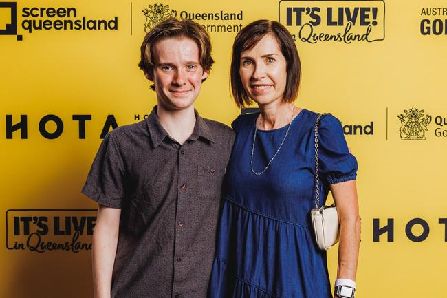 Mynda Treacy and Finn Treacy at the Portable Door screening, HOTA. Picture: Supplied.