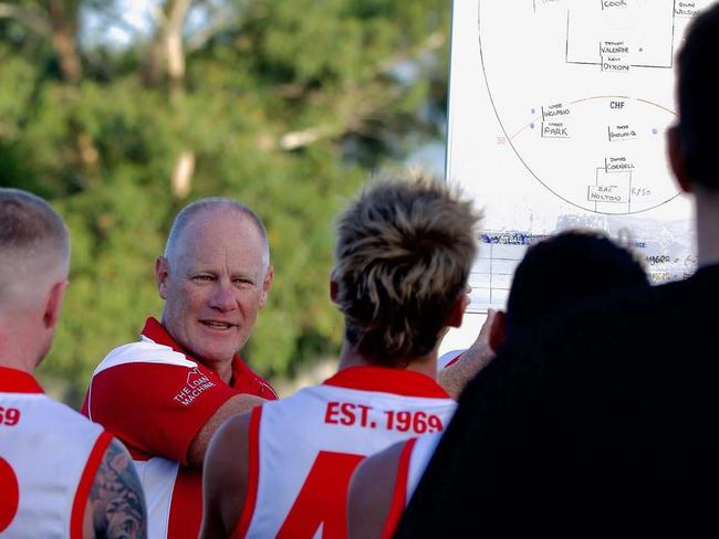 Nathan Burke coaching Karingal. Picture: Facebook