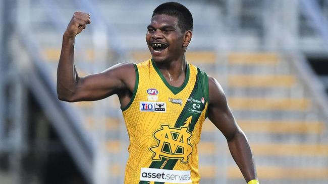 Maurice Rioli Jr comes from footy royalty. Picture: Felicity Elliott/AFLNT Media