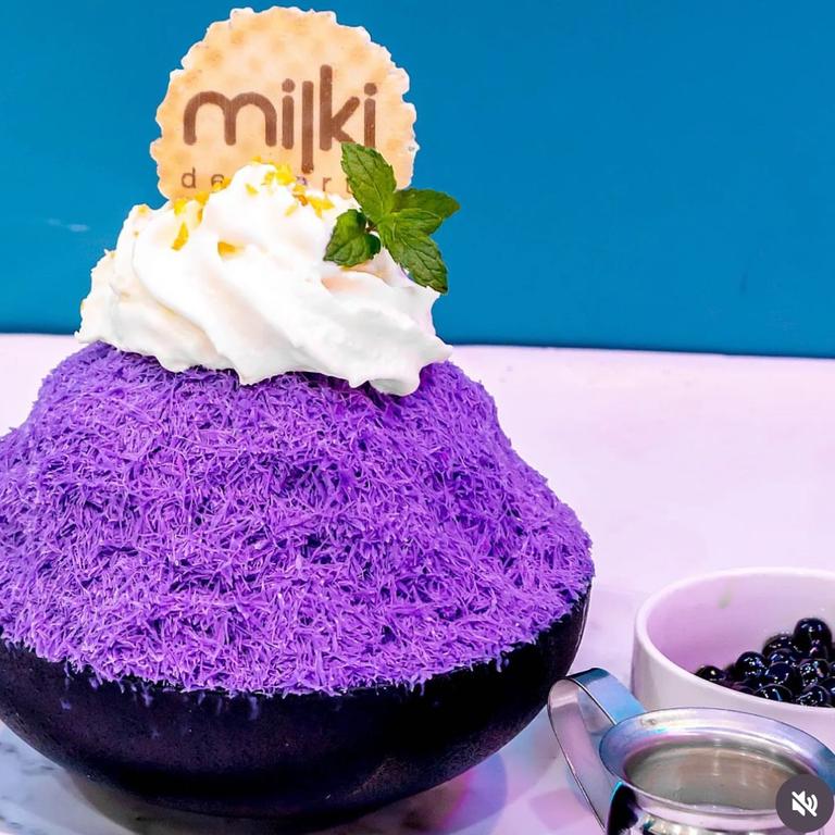 Ube bingsu at Milki Desserts, Sunnybank