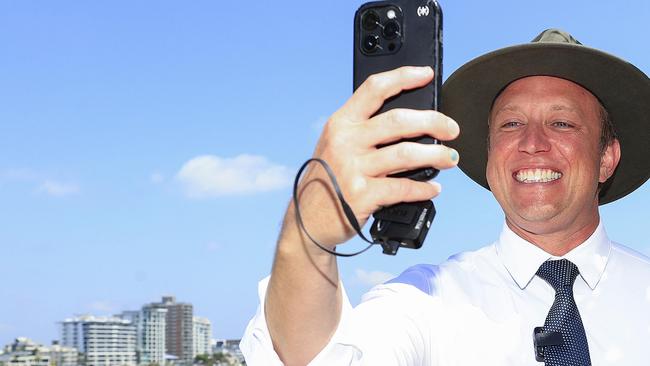 Premier Steven Miles visits the Cotton Tree Caravan Park and Labor candidate Naomi McQueen on the Sunshine Coast.  Pics Adam Head