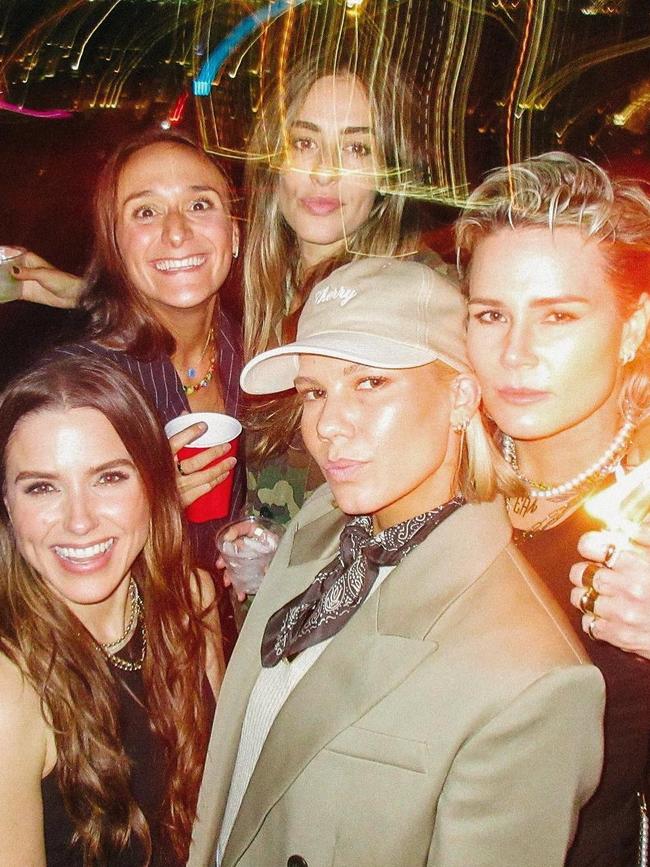 Sophia Bush (left) and Ashlyn Harris (right) were seen together in photos posted to social media by Canadian soccer player Selenia Iacchelli.