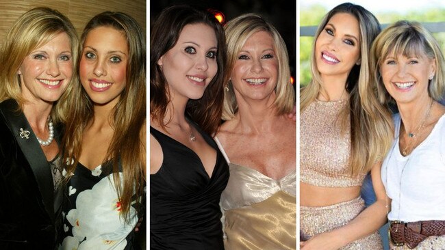 Olivia Newton-John with her daughter Chloe over the years. Pictures: Getty, Instagram