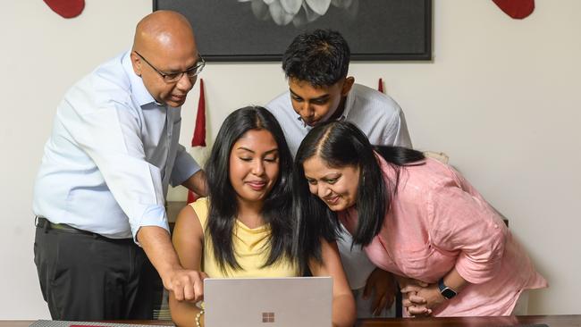 Emmaus Christian College graduate Sehreem Shirjeel opening her SACE results. Picture: Roy VanDerVegt