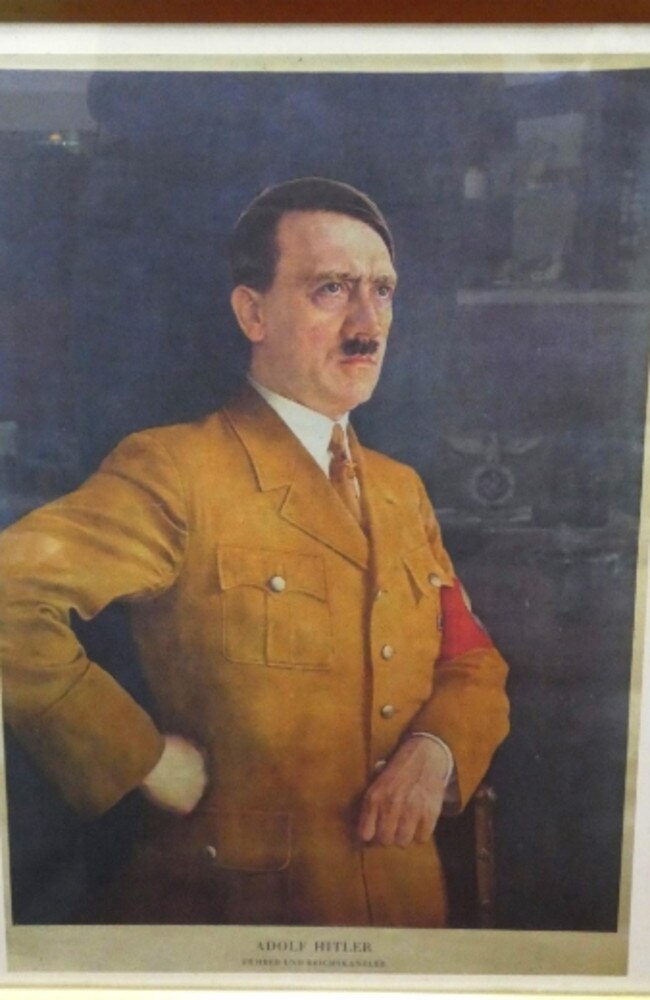 A poster of German Dictator Adolf Hitler which is being auctioned on the Gold Coast.