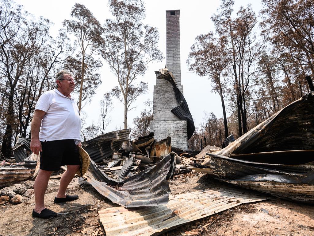 Peter Williams lost both his home and business, which were adjacent to each other, in the NSW town of Mogo. Picture: James Gourley/AAP