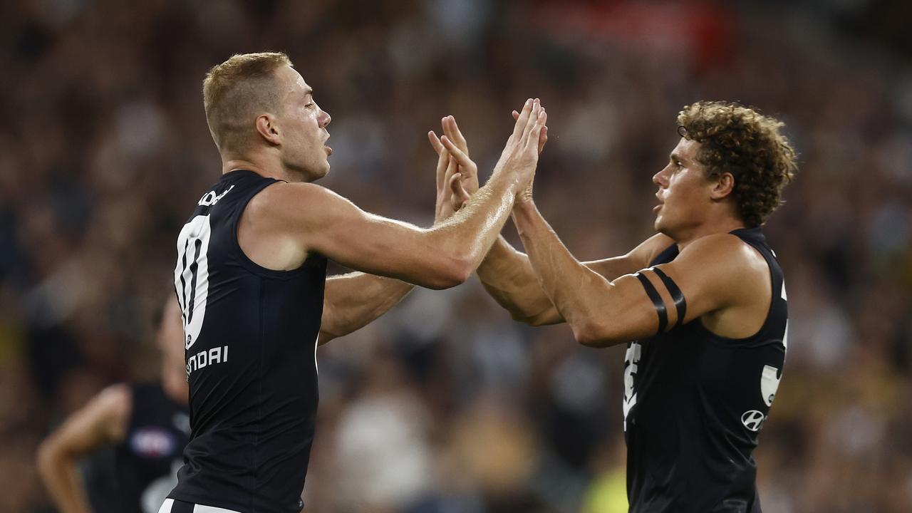 Harry McKay and Charlie Curnow had a major influence. Picture: Daniel Pockett/Getty Images