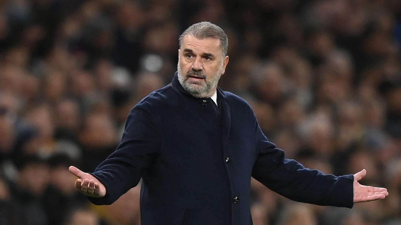 LONDON, ENGLAND - DECEMBER 10: Ange Postecoglou, Manager of Tottenham Hotspur, reacts during the Premier League match between Tottenham Hotspur and Newcastle United at Tottenham Hotspur Stadium on December 10, 2023 in London, England. (Photo by Justin Setterfield/Getty Images)