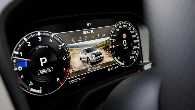 A fully digital instrument cluster brings the Outlander into the modern age.