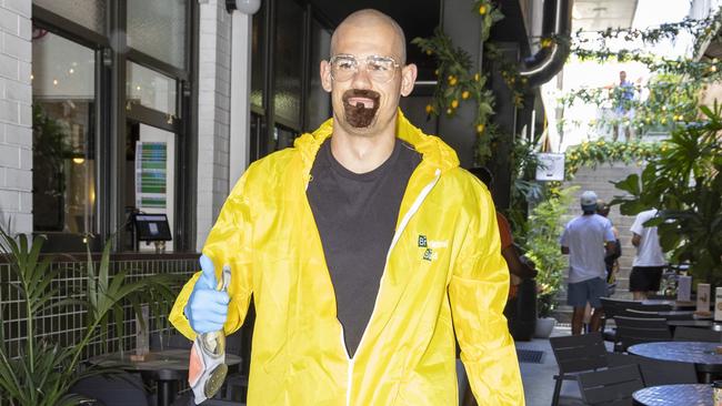 Premiership hero Brandon Starcevich as Walter White from popular TV show ‘Breaking Bad’. (Photo by Richard Walker)