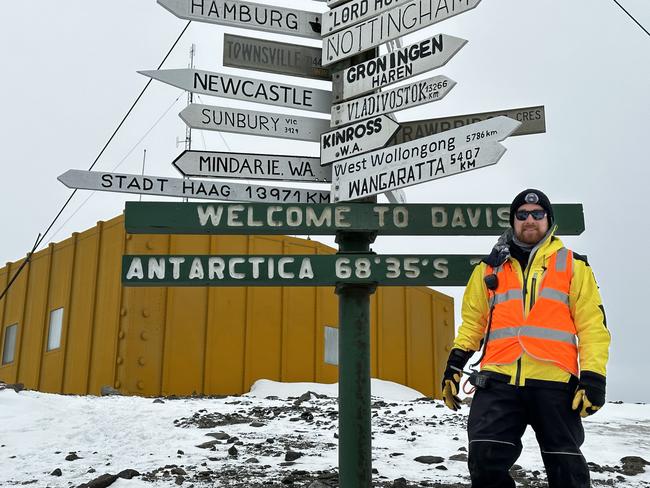 Matt Boylen, a carpenter from Melbourne, is in his second season working at Davis Station in Antarctica. Picture: Australian Antarctic Division