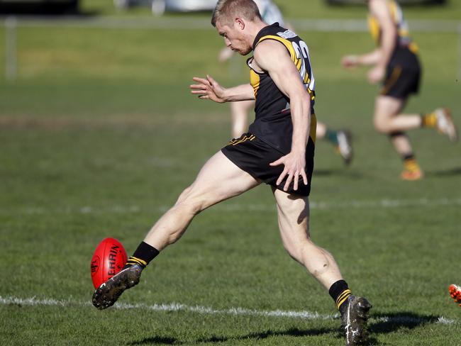 NFL (Division 1) Football: Heidelberg v Greensborough at Heidelberg Park. Nick Miller from Heidelberg Picture: Richard Serong