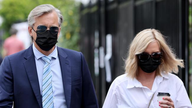 Ian Stenlake (left) arrives at Waverley Local Court on Wednesday. Picture: NCA NewsWire / Damian Shaw