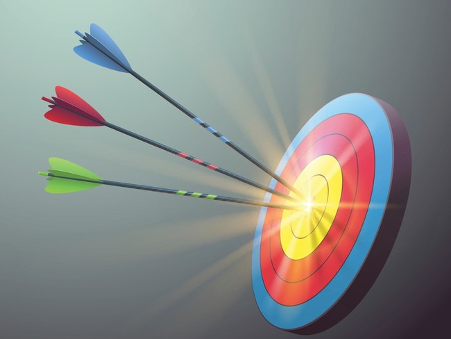 target aim with arrows and light effect