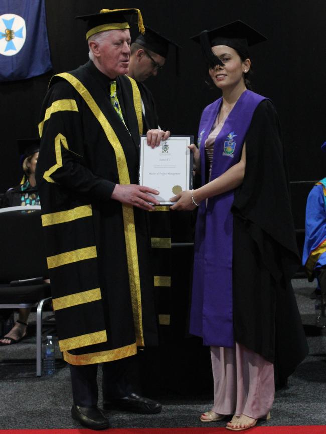 Sumu K C graduated with a Master of Project Management at the CQUniversity graduation ceremony in Bundaberg on December 14, 2023.