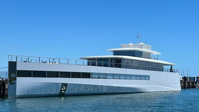 Travellers heading out of the harbour or locals enjoying a walk by the marina have gotten a close look at the $190 million AUD Venus owned by Steve Jobs' widow Laurene Powell Jobs moored at the Cairns Marina. Photo: Emma Finney