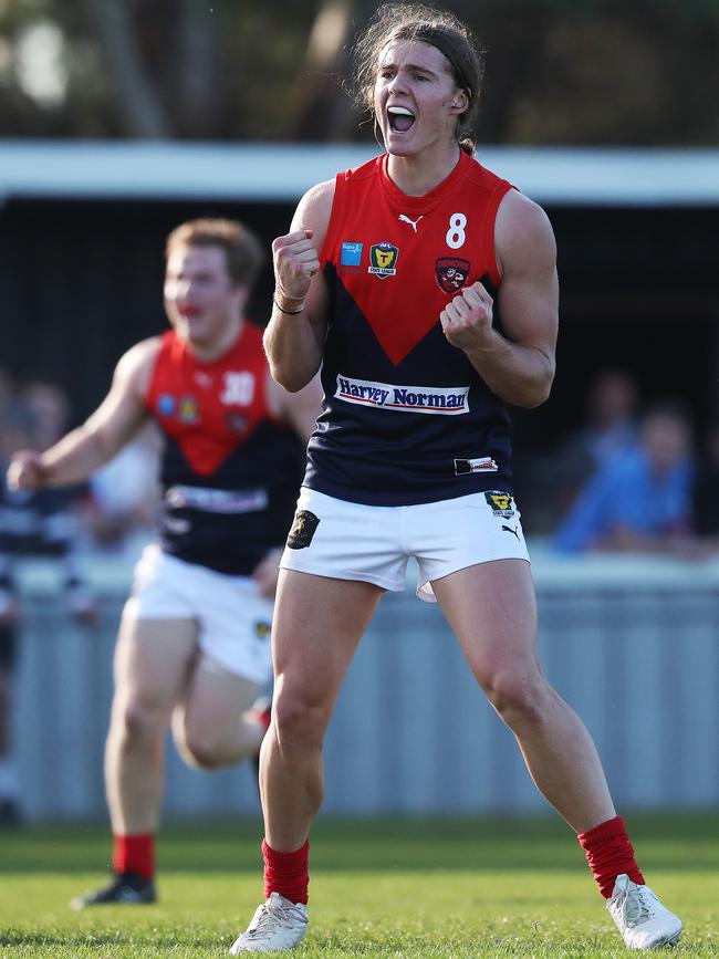 Football. TSL. Lauderdale V North Hobart. Jye Menzie North Hobart. Picture: Nikki Davis-Jones