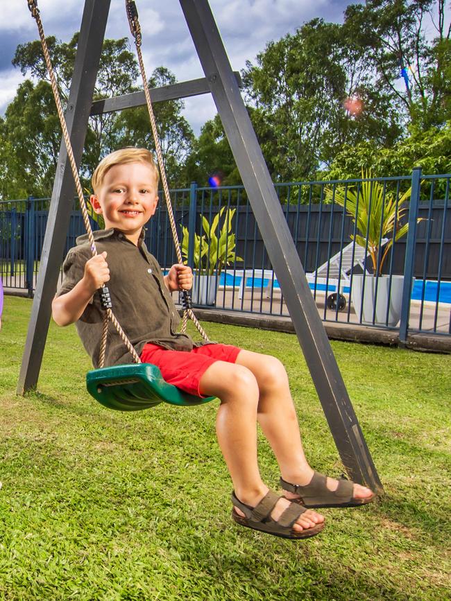 Mrs Hickey’s son Harrison struggles at the start of the school year. Picture: Nigel Hallett