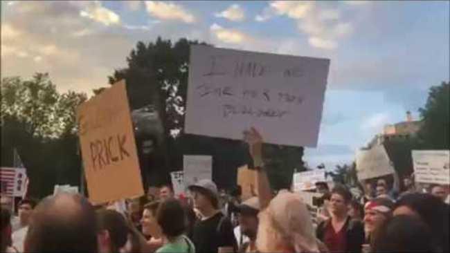 Protesters Rally in Front of White House Following Trump, Putin Meeting