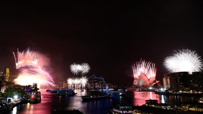 Fireworks light up Sydney Harbour Bridge and the Sydney Opera House on January 1, 2020. Picture: AAP/Dean Lewins