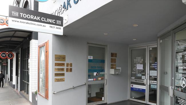 The Toorak Clinic, where the doctor treated up to 70 patients. Picture: David Crosling