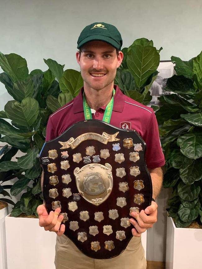 Matt Wilkins Awarded Australian Country Caps after strong performances at the Toyota Australian Country Cricket Championships. Source: Queensland Country Cricket Association