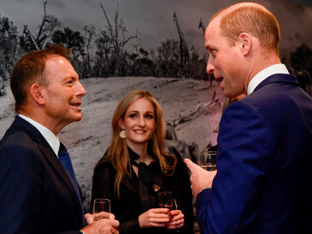 Prince William with former Australian Prime Minister Tony Abbott at the Tusk Conservation Awards on November 22, 2021 in London, England. Picture: Toby Melville/Getty