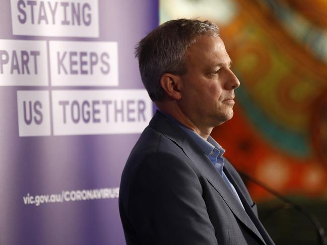 Brett Sutton the Chief Health Officer of Victoria speaks to the media. Picture: Getty Images.