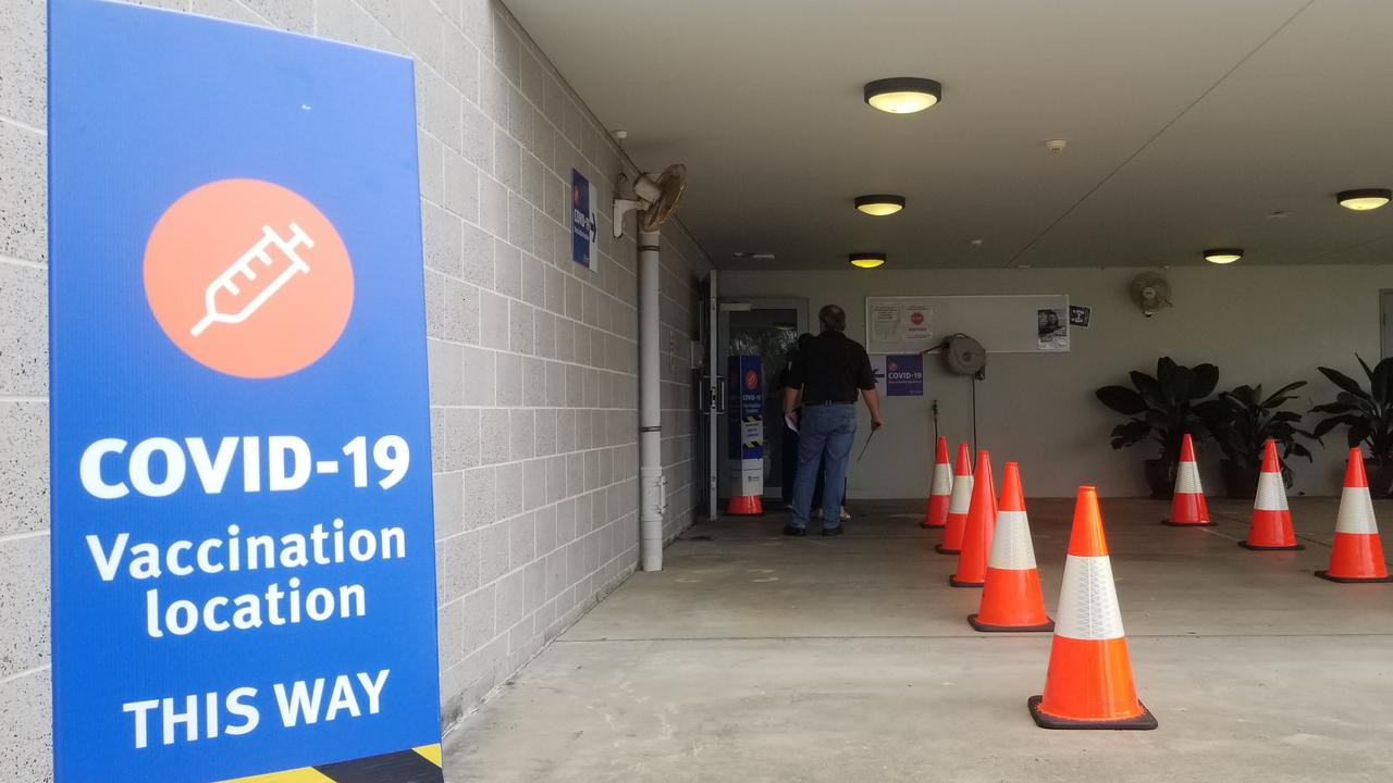 The vaccination hub at Rockhampton Hospital.