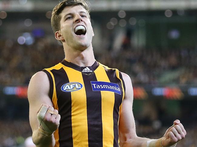 Geelong v Hawthorn Luke Breust goal 3rd term Picture:Wayne Ludbey