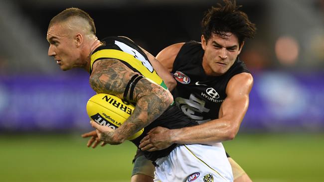 Dustin Martin will be primed for another big one against Zac Fisher and the Blues. Picture: AAP