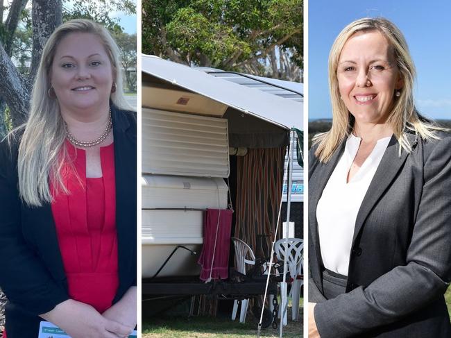 CEO Hervey Bay Neighbourhood Centre Tanya Stevenson and Fraser Coast Councillor Jade Wellings.