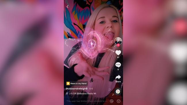 Cassie Sainsbury was trading nude images for cash with men in Australia. Picture: TikTok