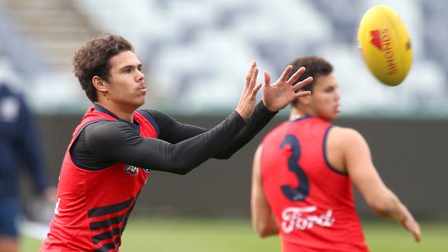 Jones in action during a Geelong training session this week. Picture: Glenn Ferguson