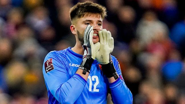 Sarkic in Montenegro colours during World Cup qualifying in 2021. Photo by HÃ¥kon Mosvold Larsen / NTB / AFP