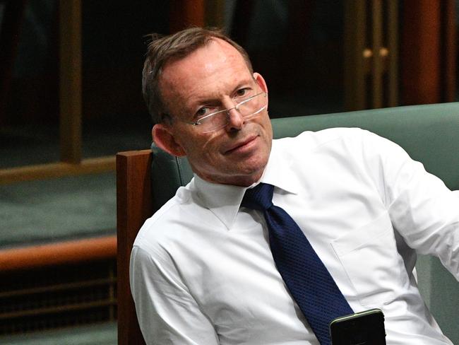 Former prime minister Tony Abbott during a no confidence motion against Minister for Home Affairs Peter Dutton in the House of Representatives at Parliament House in Canberra, Thursday, September 20, 2018. (AAP Image/Mick Tsikas) NO ARCHIVING