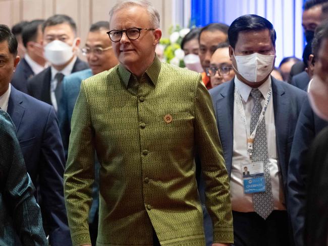 Anthony Albanese attends the East Asia Summit Gala dinner. (Photo by SAUL LOEB / AFP)